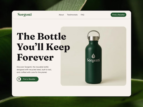 Sorgenti – Eco Product Landing Page