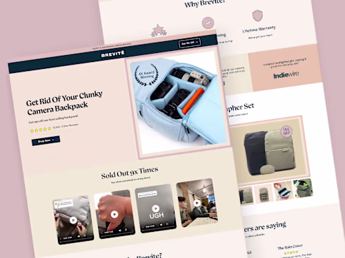 Brevite landing page - Replo