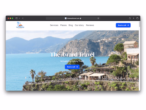 The Award Travel | Landing Page + Logo