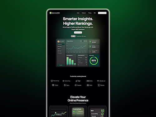 OptimizeSEO Landing Page Design
