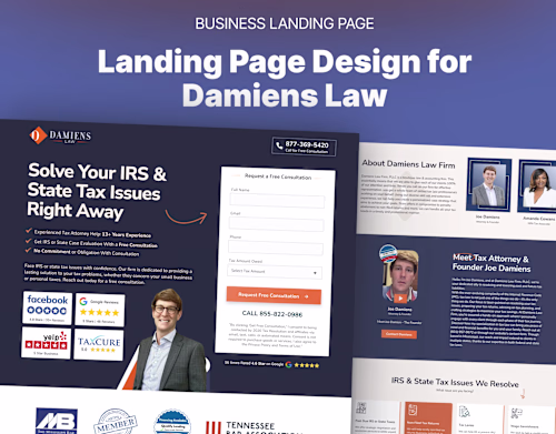 Dameins Law Firm Landing page Design & Development