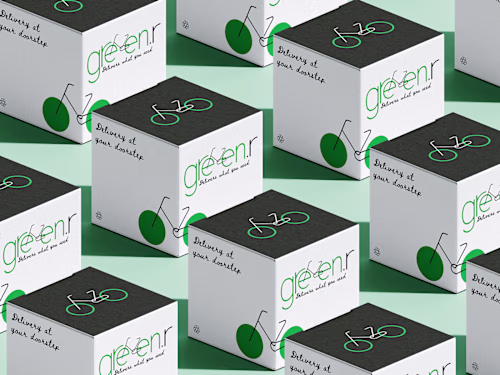 Logo and packaging design for green.r 