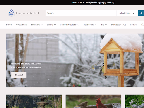 Fountainful: Water Fountains, Bird Baths & Garden Accents