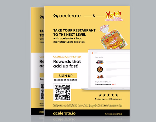 Black yellow flyer design for acelerate, martins potato on Beha…