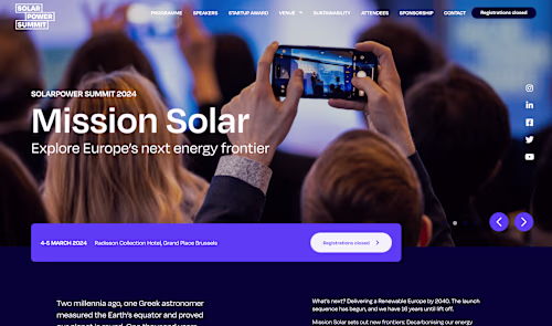 Website for Solar Power Summit