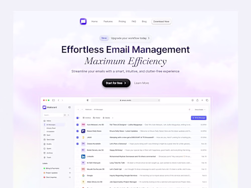 Mailorant - Landing Page Design