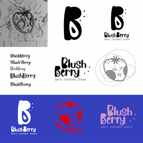 BlushBerry teenage cosmetic make up brand identity 