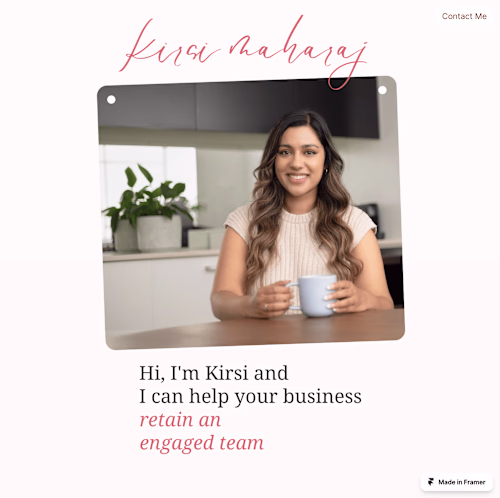 Framer Website for Kirsi Maharaj Portfolio