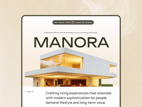 Manora Luxury Real Estate Framer Website Design and development