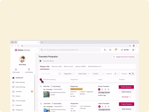 Redefine Seller transaction process using the Kanban system