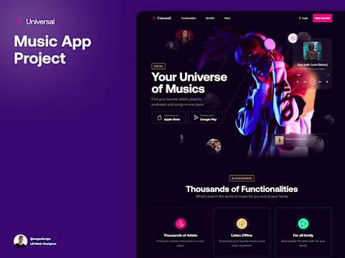 Universal - Music App Website