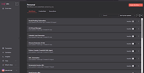 Multiple n8n AI Agent Workflows
