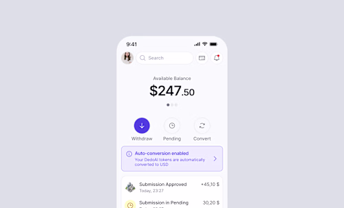 Designed a mobile app empowering creators to monetize datasets