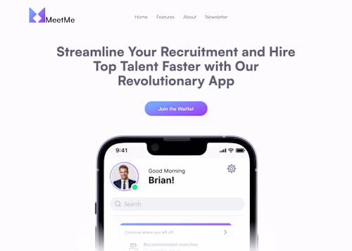 MeetMe App Landing Page