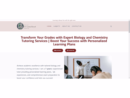 Dr. Lamia Barad: Private Biology and Chemistry tutor