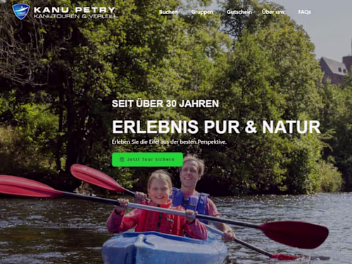 Booking Website for Kanu Tour