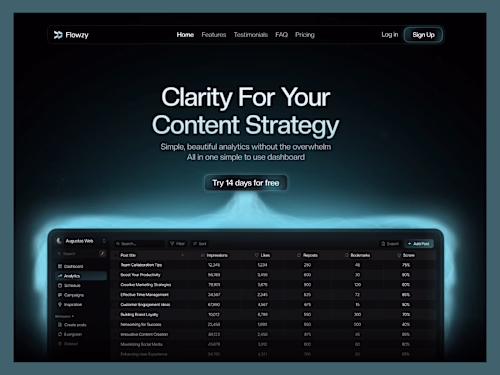 Flowzy landing page