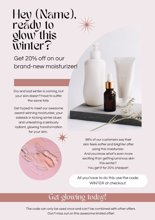 Portfolio: Upcoming Winter Sale Email 