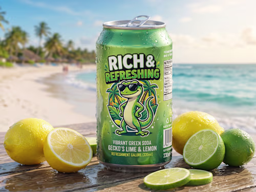 Refreshing lime soda Ad with
