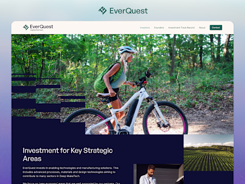 EverQuest Capital: Branding + Framer Design and Development