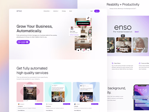 enso - AI Agents Marketplace (Framer)