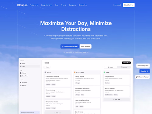 Cloudeo - Framer Web design & Development 
