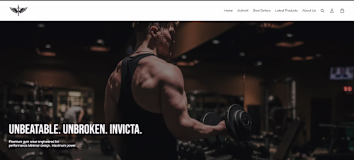 Gym wear website built on
