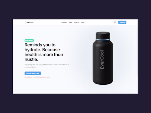 EverCool Landing Page Design