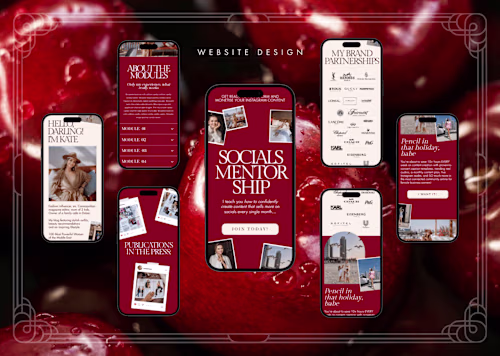 Personal website for influencer and her online course