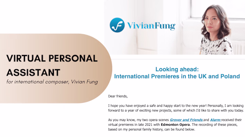 Virtual personal assistant for international composer