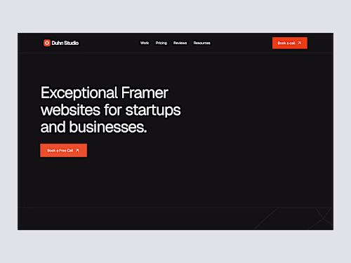 Duhn Studio Framer Website Design & Development