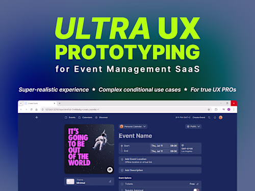 Ultra-realistic functional prototype of Event Management / SaaS 