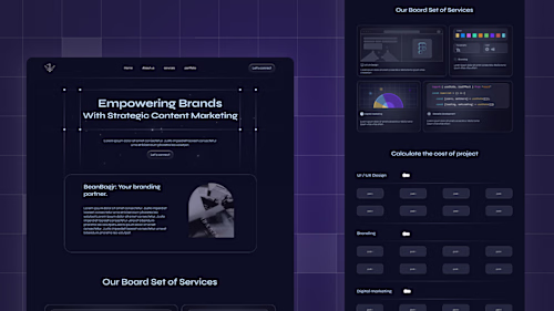 DARK THEMED LANDING PAGE FOR CONTENT MARKETING AGENCY