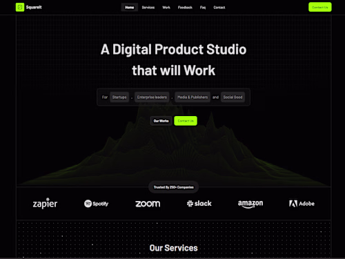 SquareIt - Digital Studio Landing Page - Personal Project