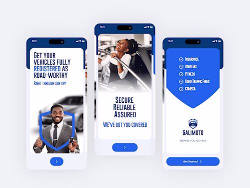 Mobile app design for a motor insurance company