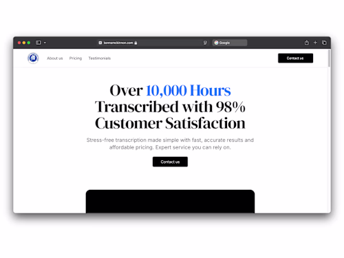 Kenna's transcription | Framer Website 