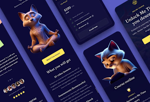 Online course landing page Framer template