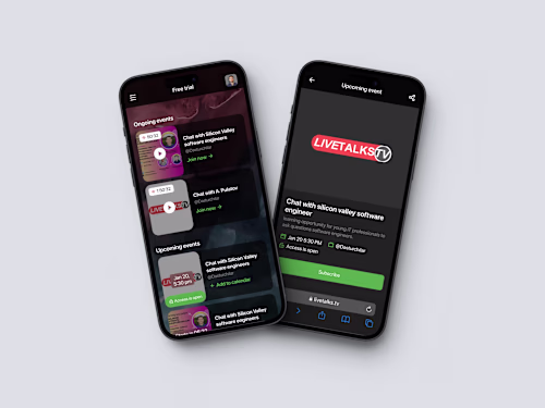🎤 LiveTalks.TV — Mobile app redesign