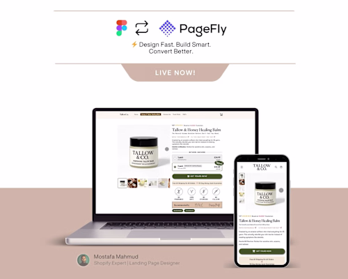 Designed a high-converting Shopify landing page using PageFl...