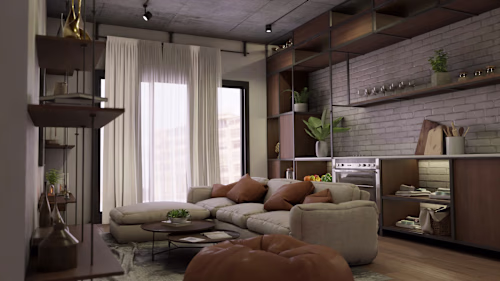 Interior Design for Industrial Style apartment  