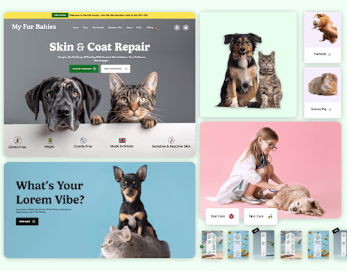 Pets Skin & Oral Care Website UI/UX Design & Shopify Development