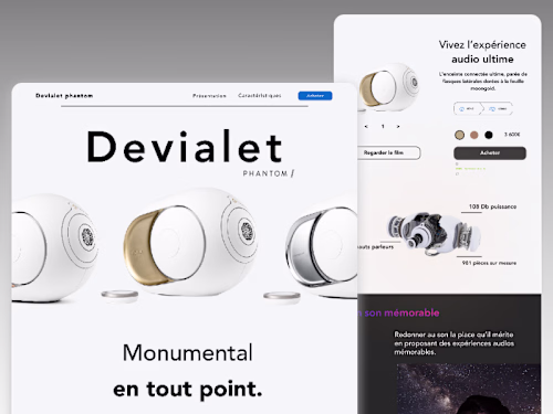 Devialet Landing page redesign