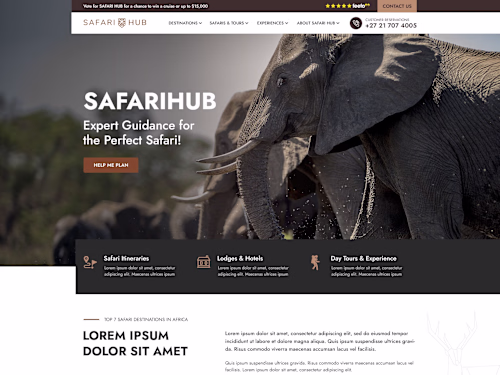 SafariHub website design