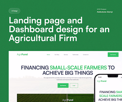 Landing page design for an Agricultural Firm