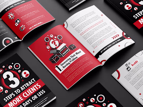 E-BOOK Design • "3 STEPS TO ATTRACT MORE CLIENTS" on Behance