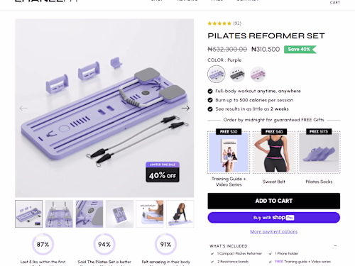 LHANELFIT PDP Built on Replo