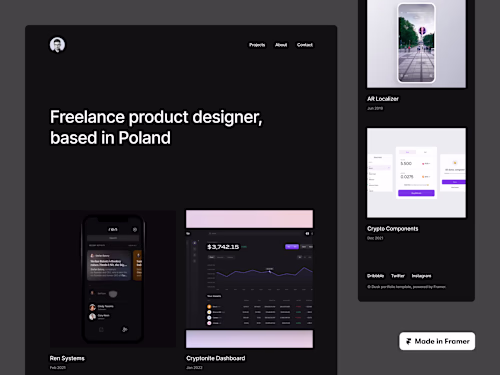 Dusk - Free Framer Portfolio Template for Creatives