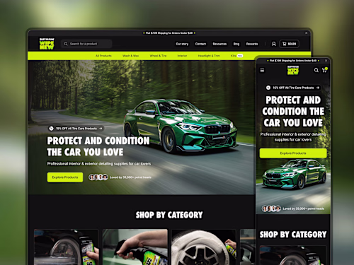 Online Store For a Car Detailing Brand