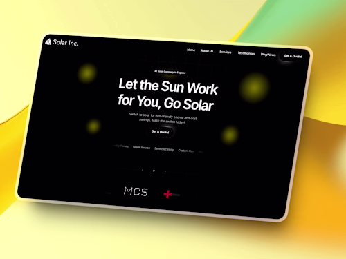 Solar Inc - High End Solar Company Web Design