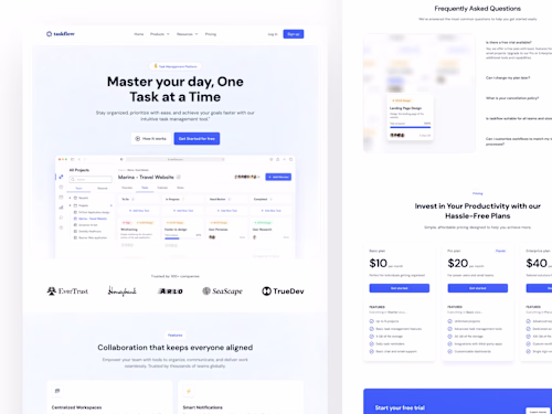 TaskFlow Landing Page Design